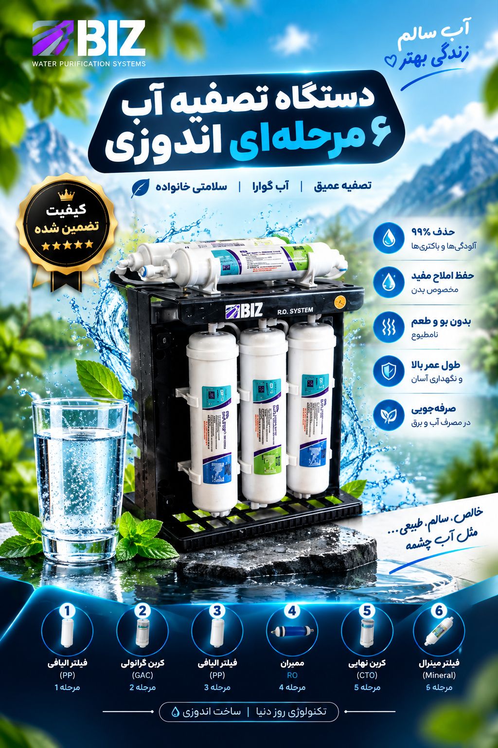 تصفیه آب خانگی ( 6 مرحله )